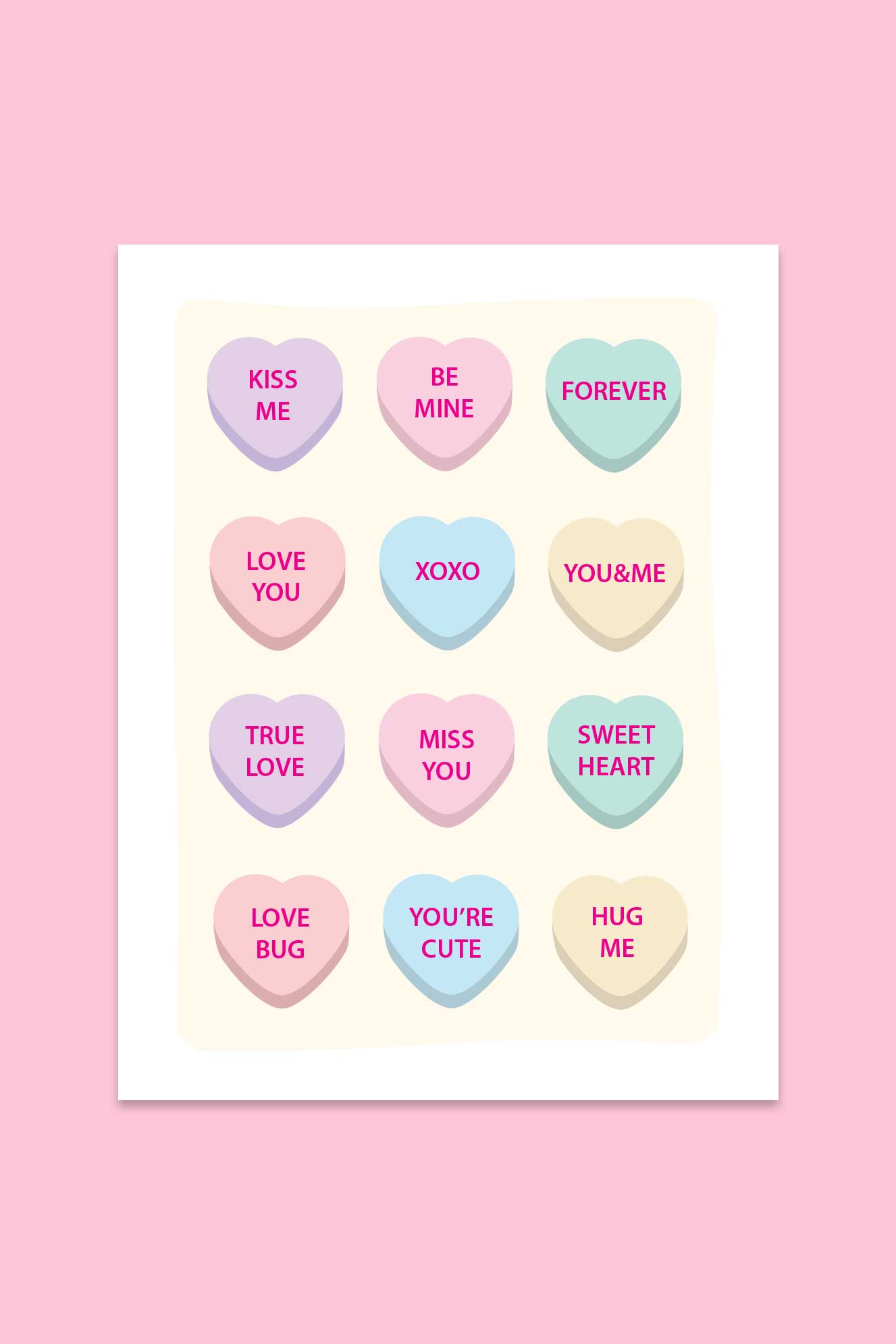 Heart Candy Sayings Greeting Card