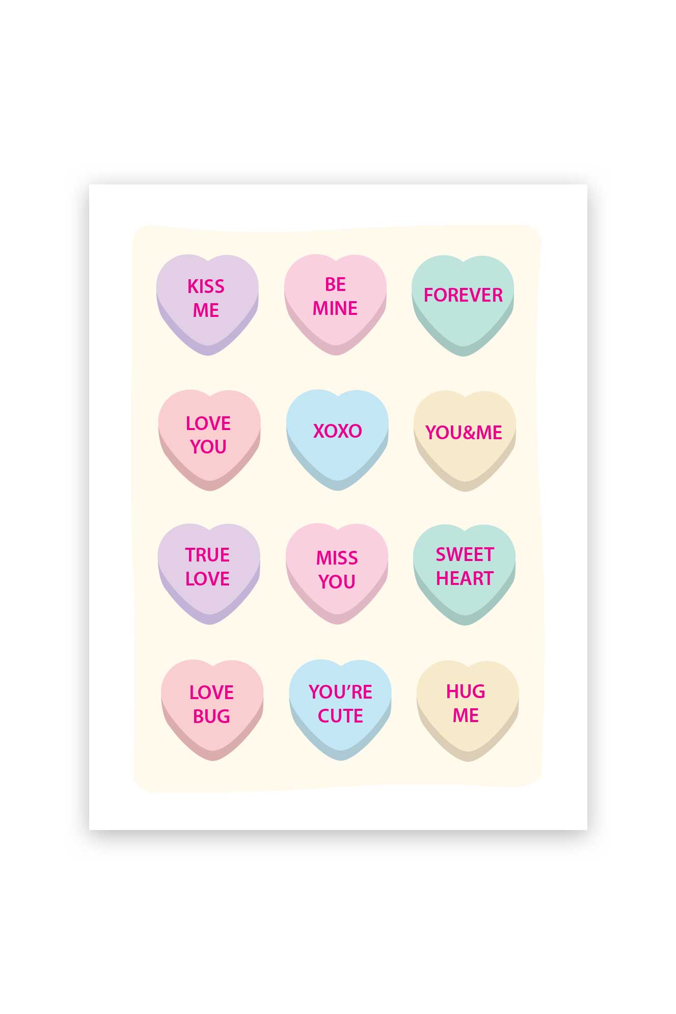 Heart Candy Sayings Greeting Card