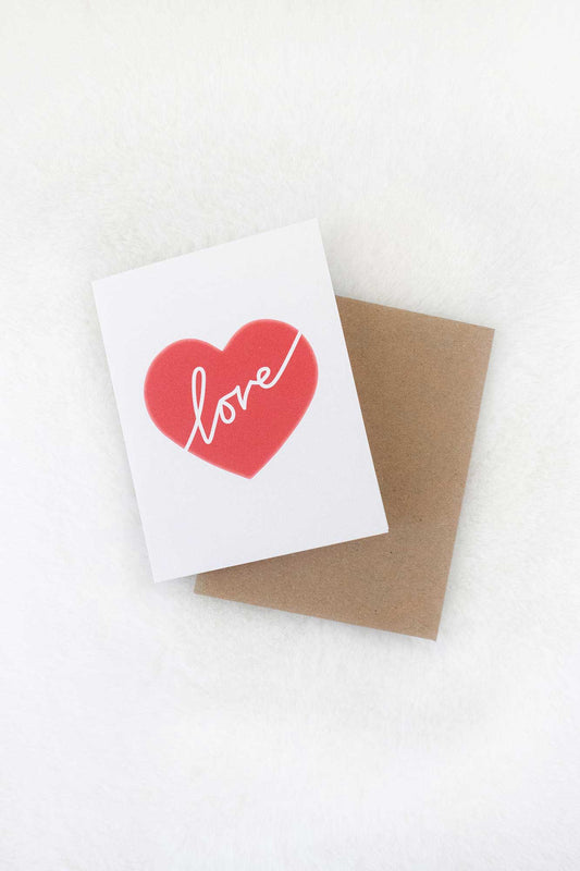 Heart Shape Love Writing Greeting Card