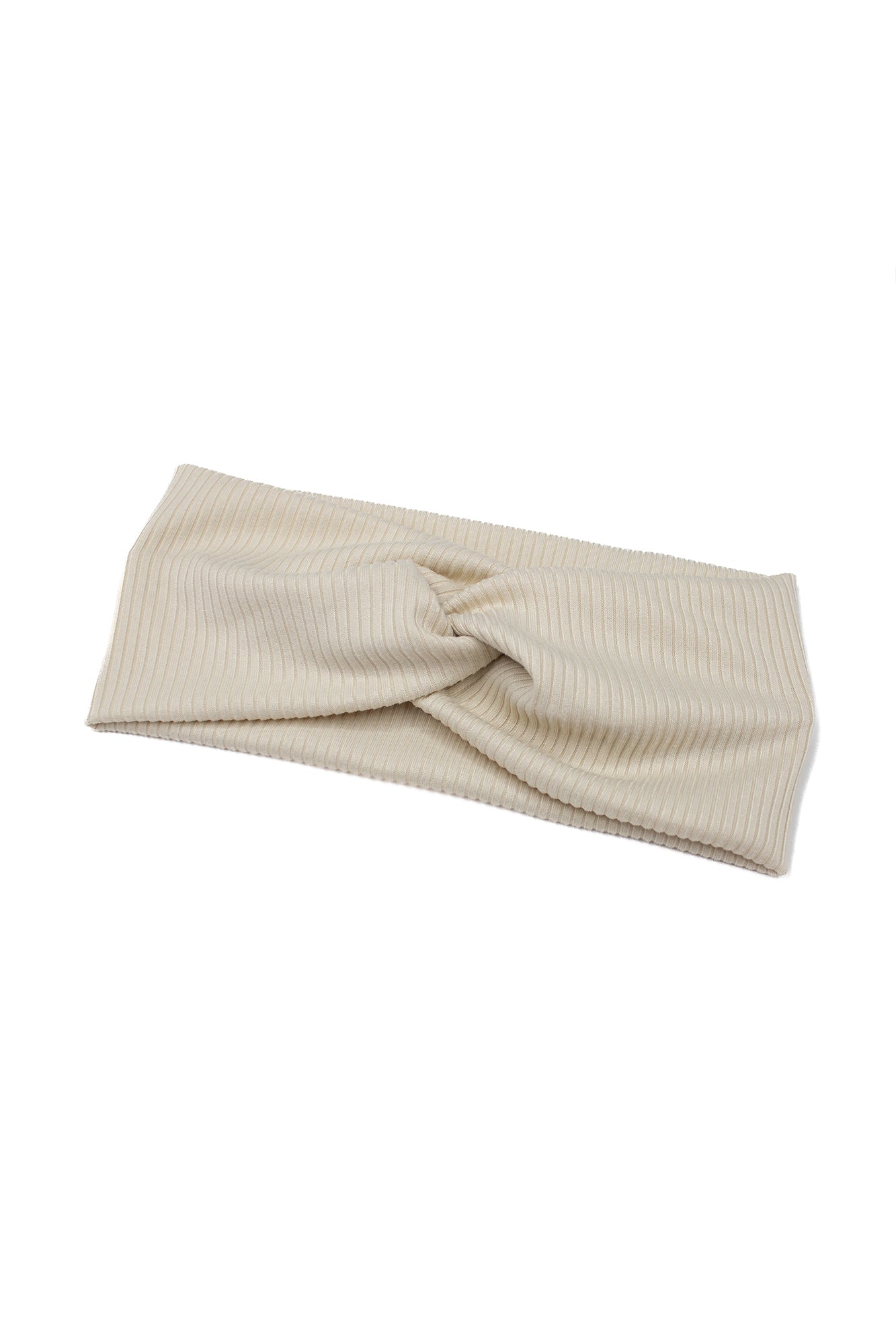 Cream Ribbed Twist Turban Headband