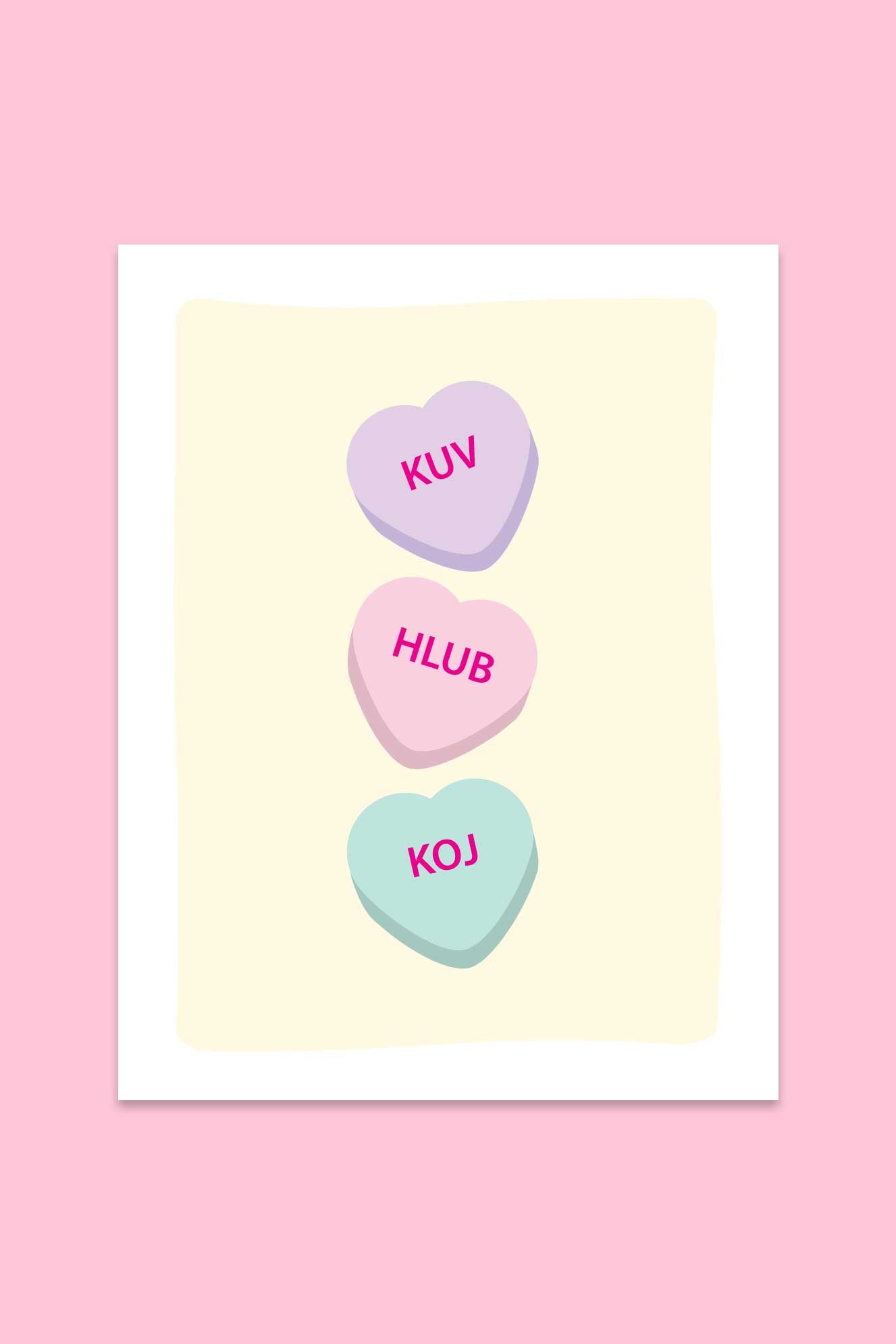 "Kuv Hlub Koj" Heart Candy Greeting Card