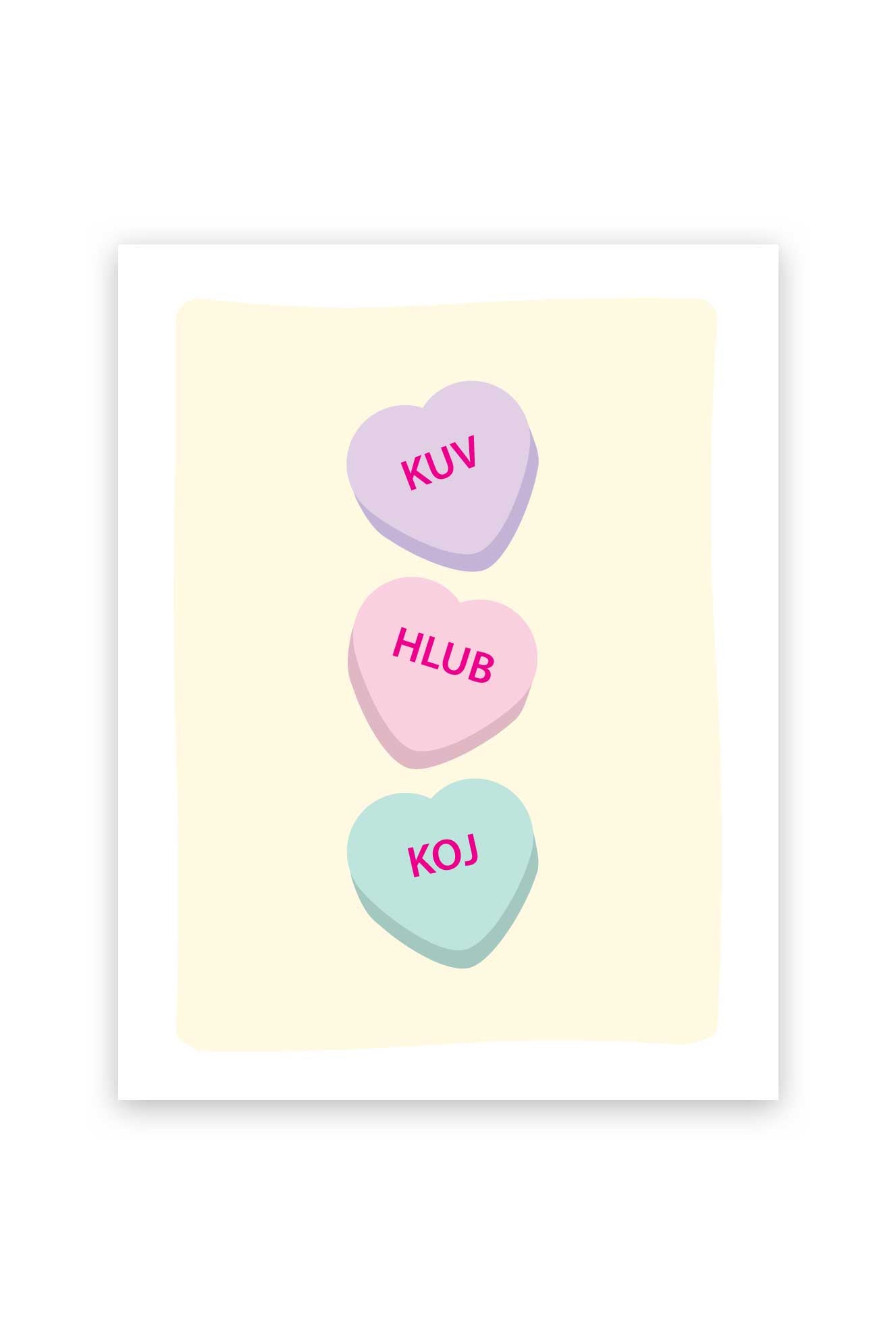 "Kuv Hlub Koj" Heart Candy Greeting Card