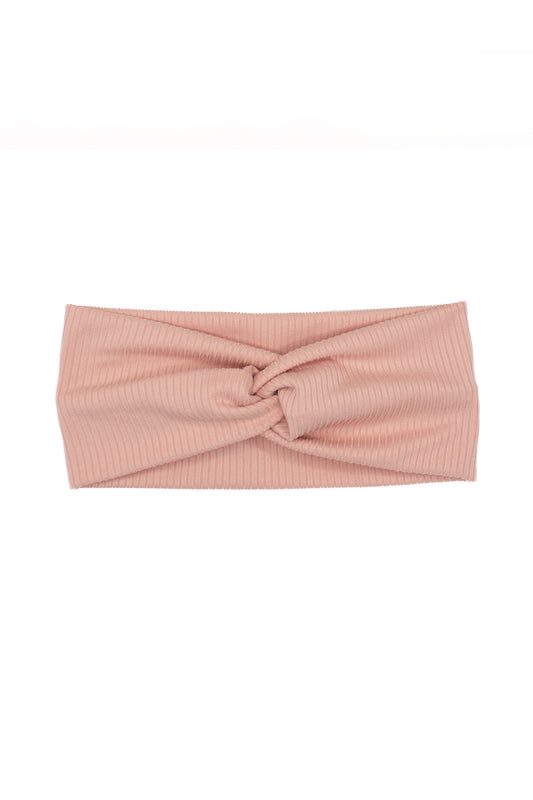 Pink Ribbed Twist Turban Headband