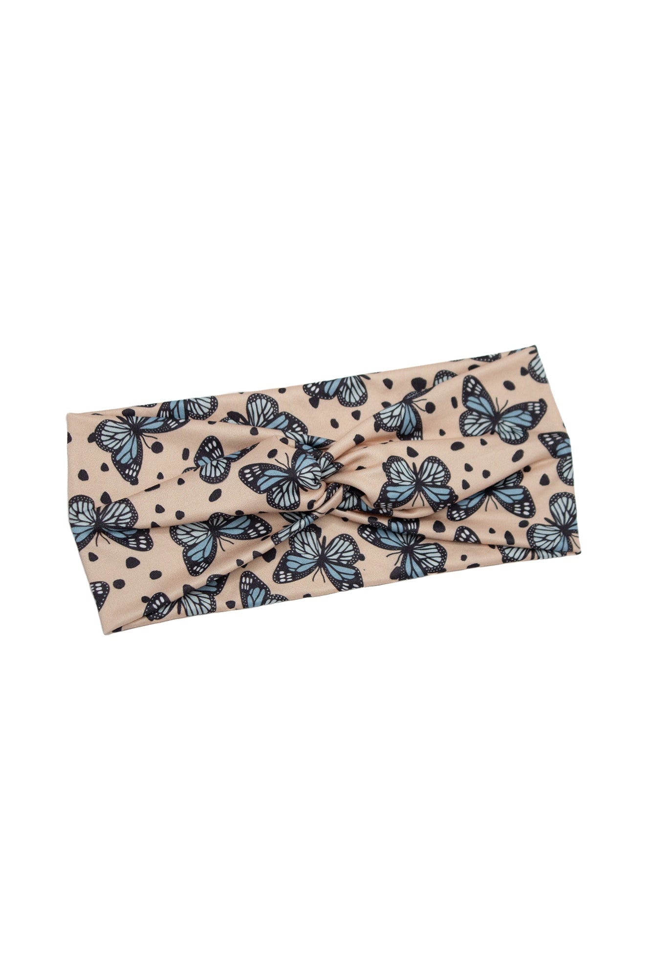 Blue Butterfly Twist Turban Headband