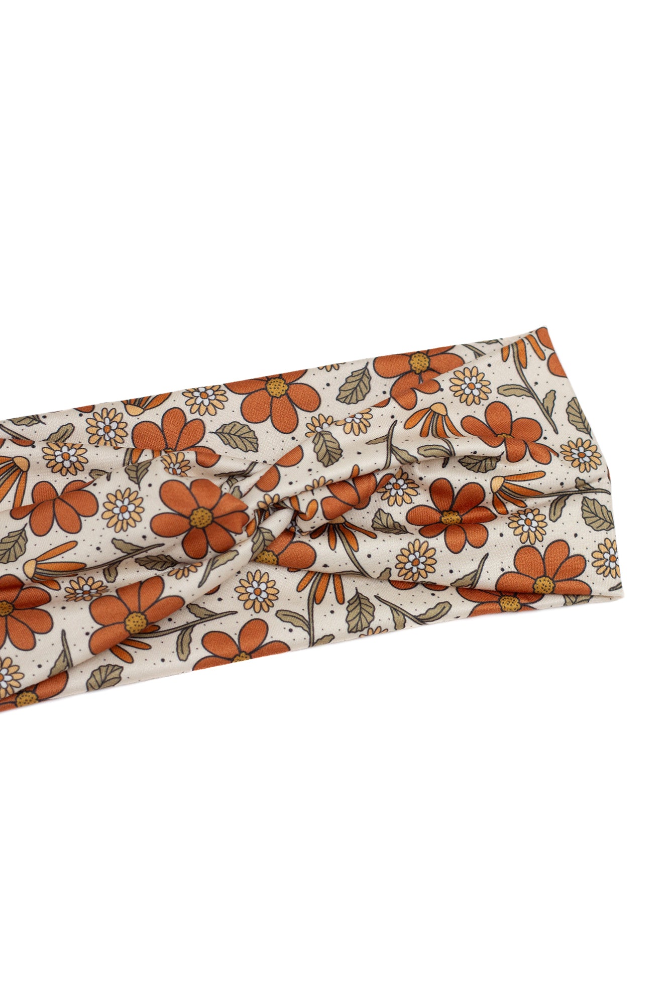 Retro Floral Print Twist Turban Headband