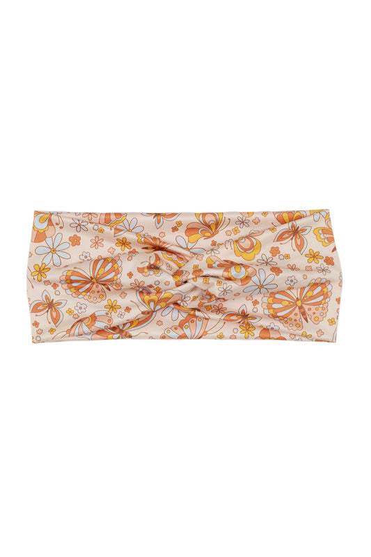 Butterfly with Florals Twist Turban Headband