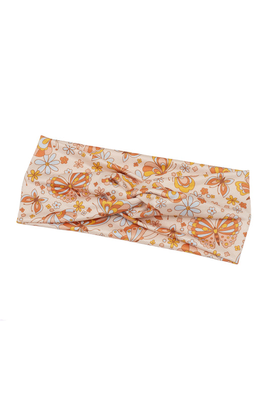 Butterfly with Florals Twist Turban Headband