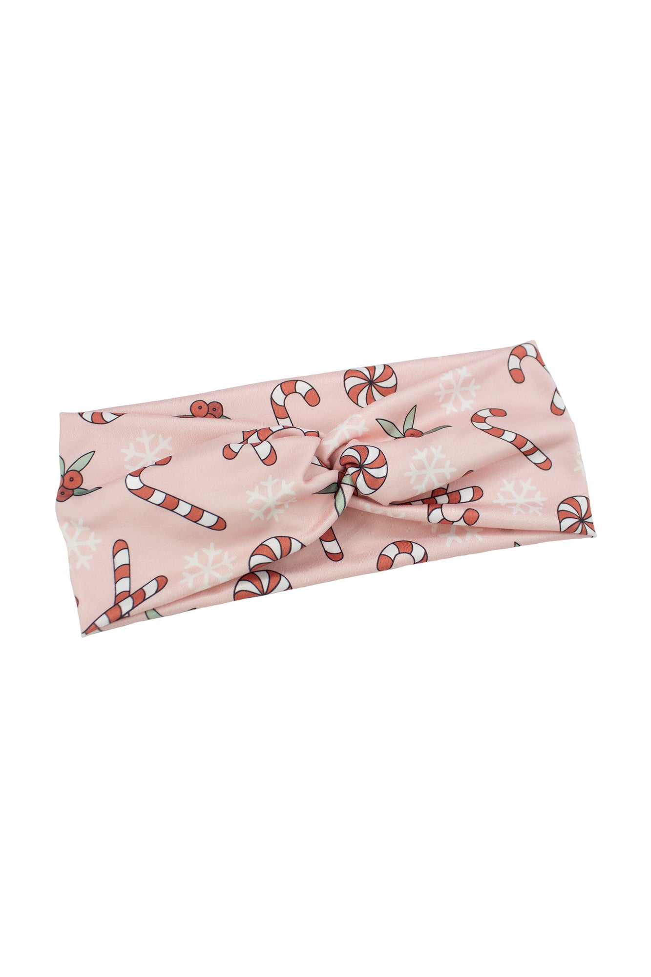Candy Cane and Mistletoe Twist Turban Headband
