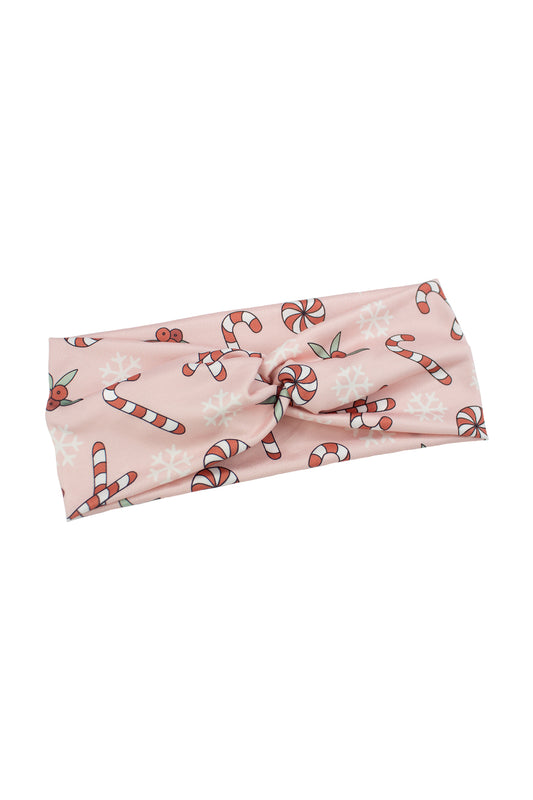 Candy Cane and Mistletoe Twist Turban Headband
