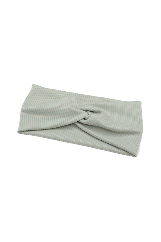 Green Ribbed Twist Turban Headband