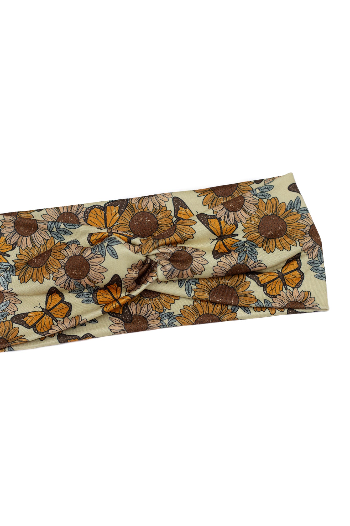 Butterfly and Sunflower Print Twist Turban Headband