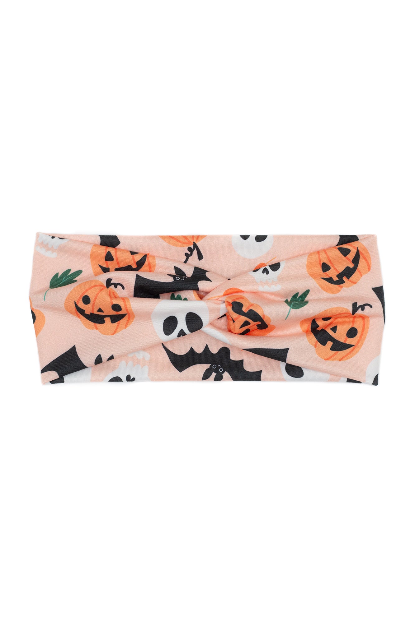Pumpkins, Skulls, and Bats Twist Turban Headband