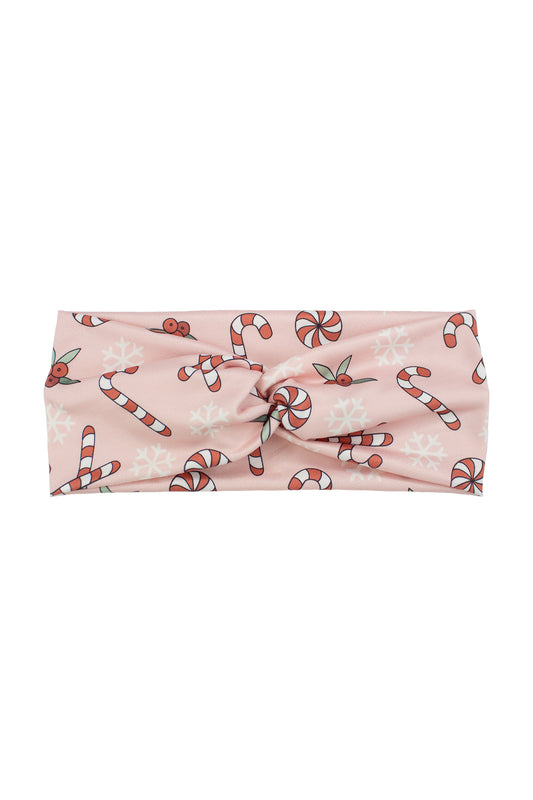 Candy Cane and Mistletoe Twist Turban Headband