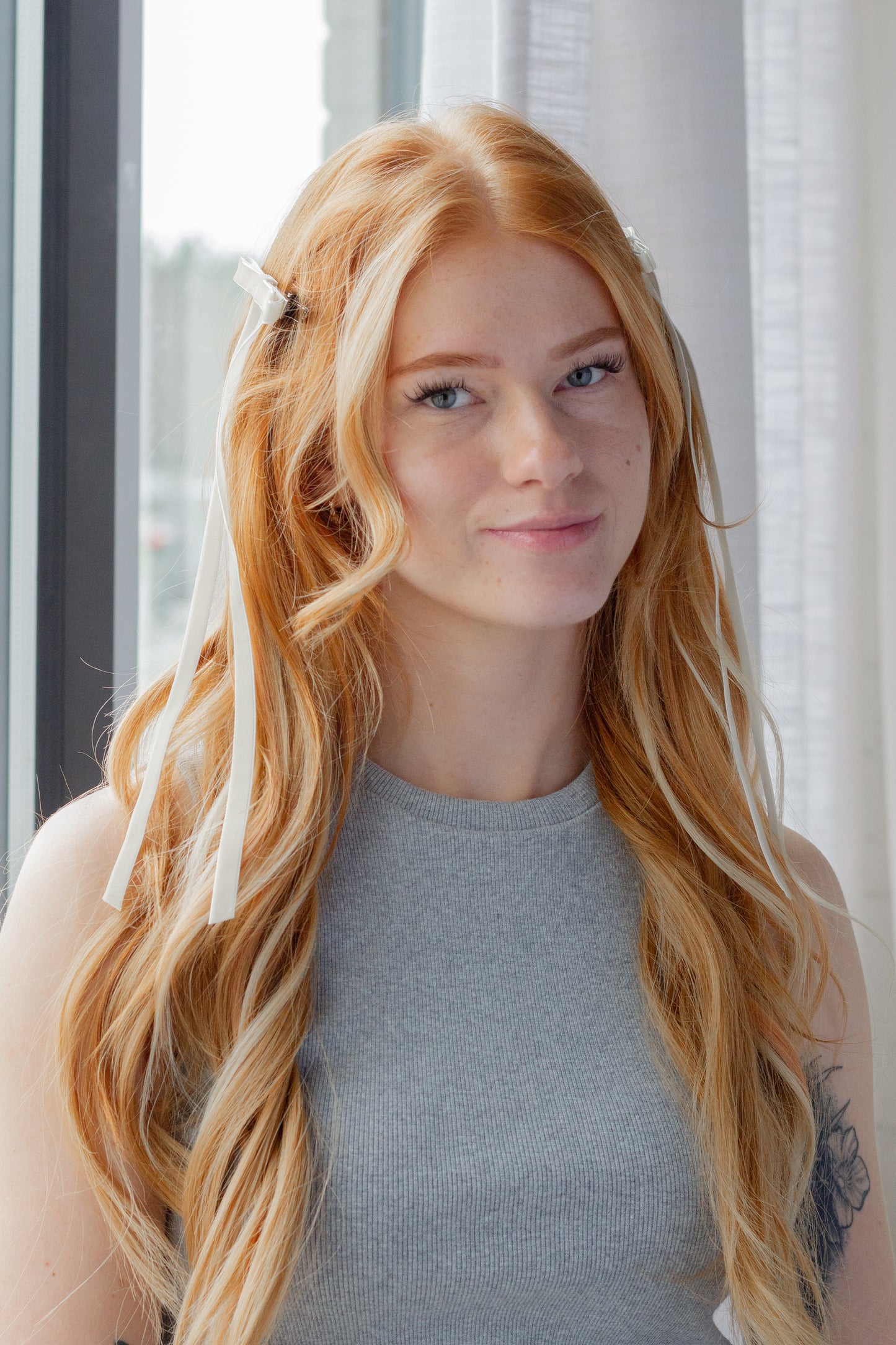 Cream Velvet Hair Bow