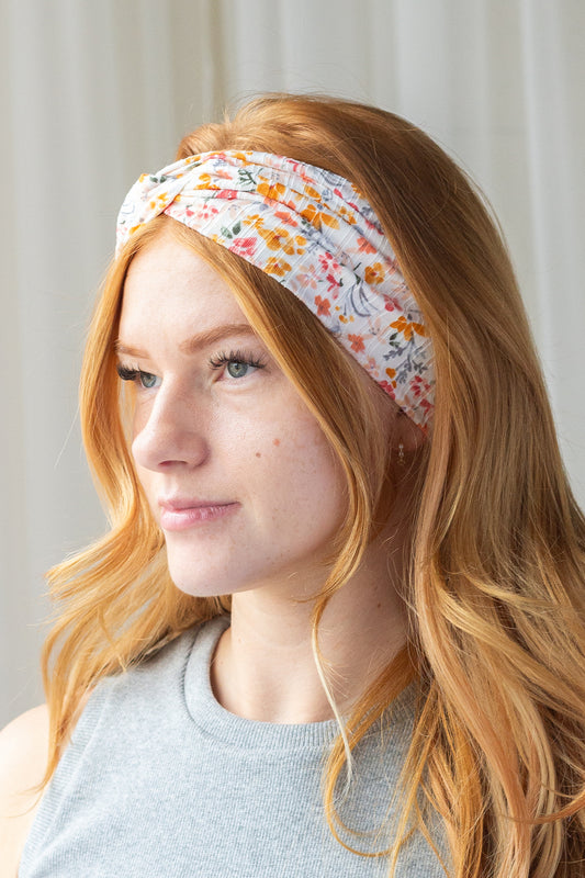 Spring Flowers Twist Turban Headband