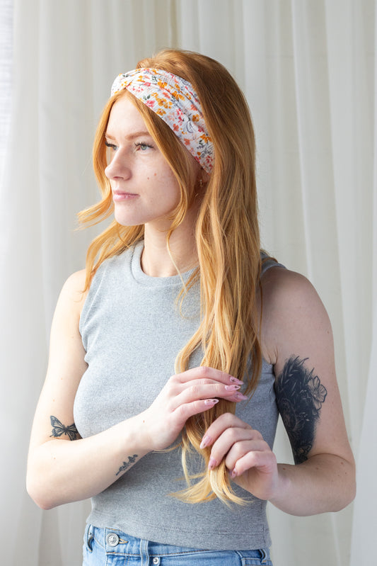 Spring Flowers Twist Turban Headband