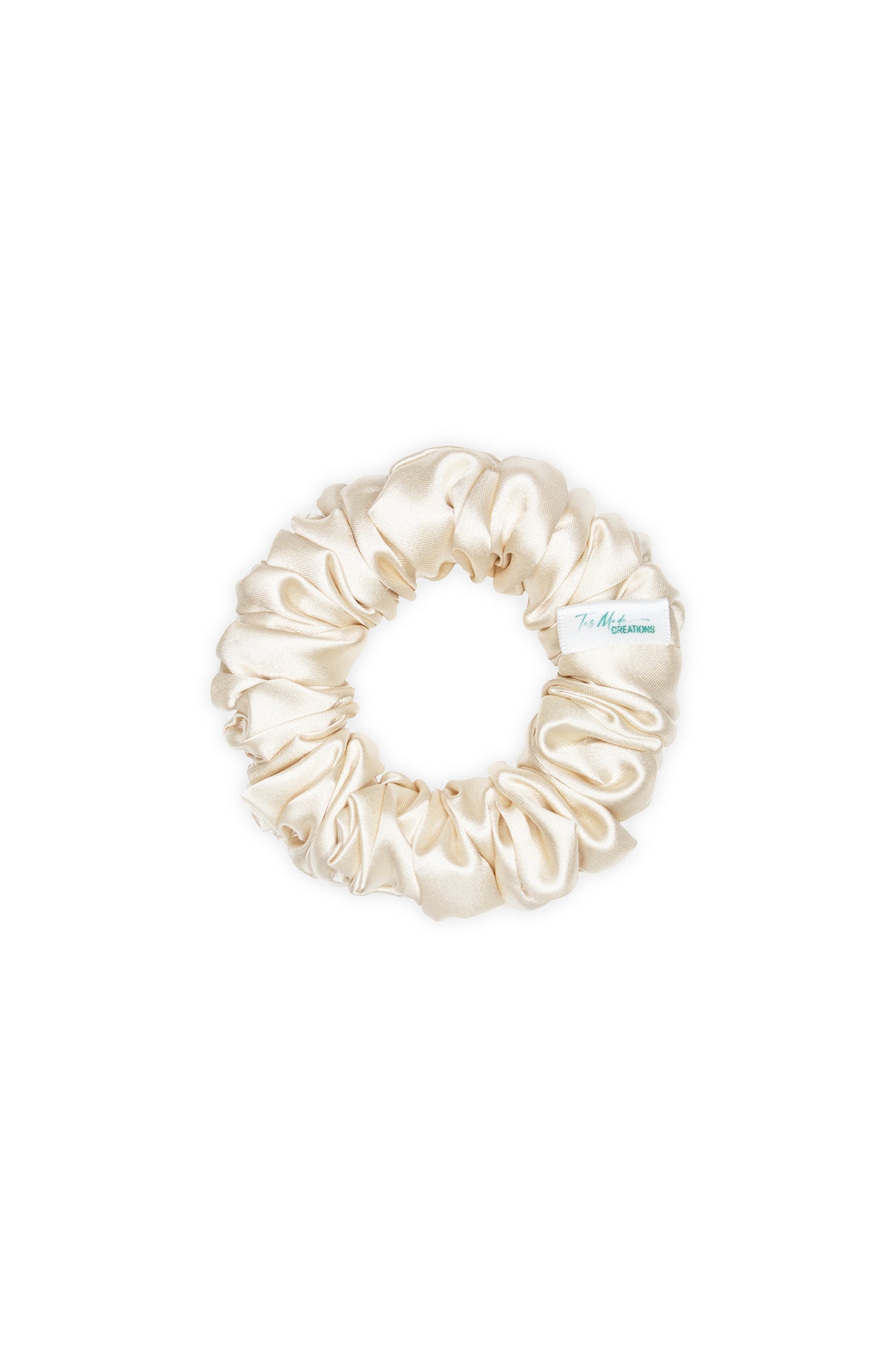 Champagne Color Mini Size Silk Satin Scrunchie