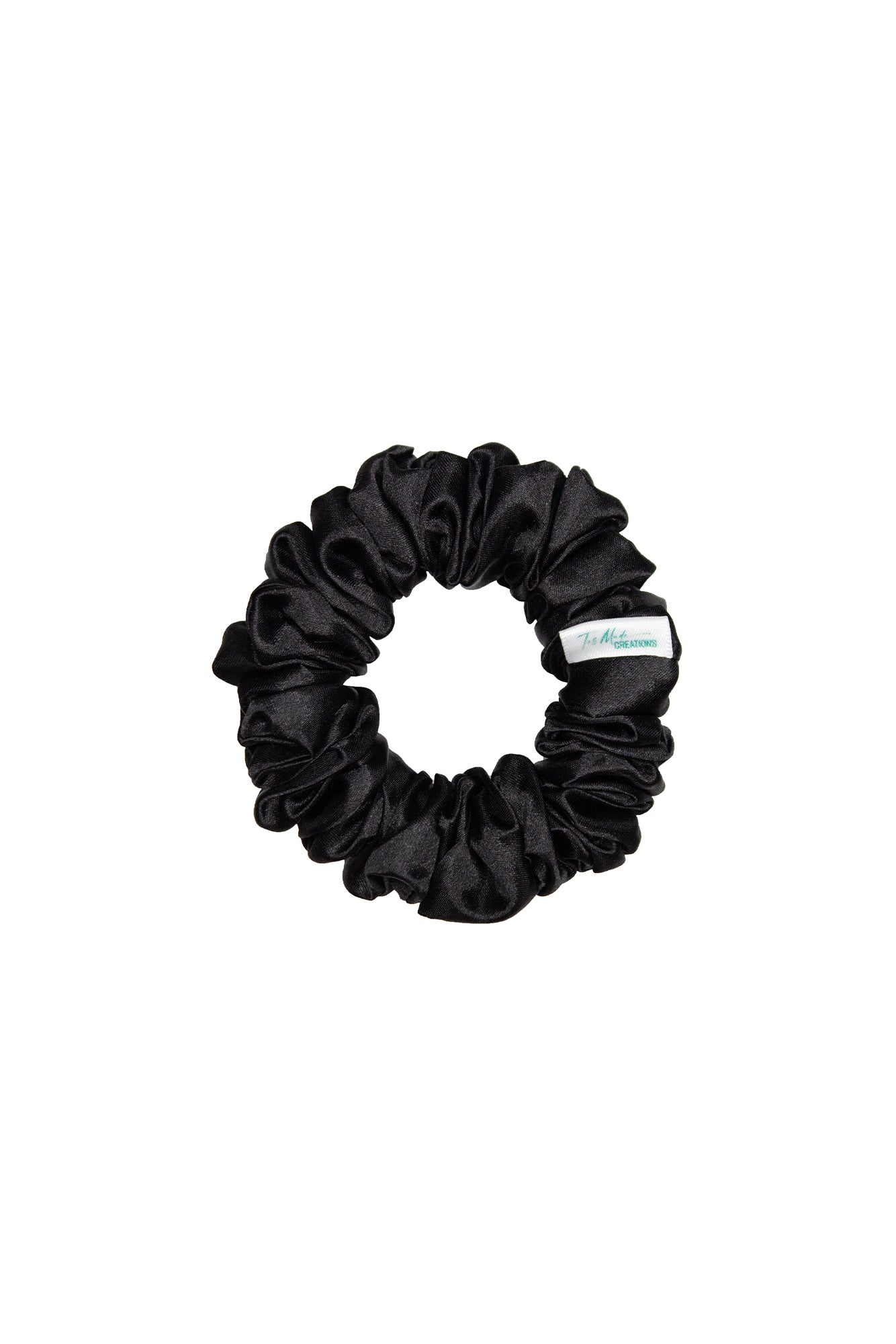 Black Mini Size Silk Satin Scrunchie