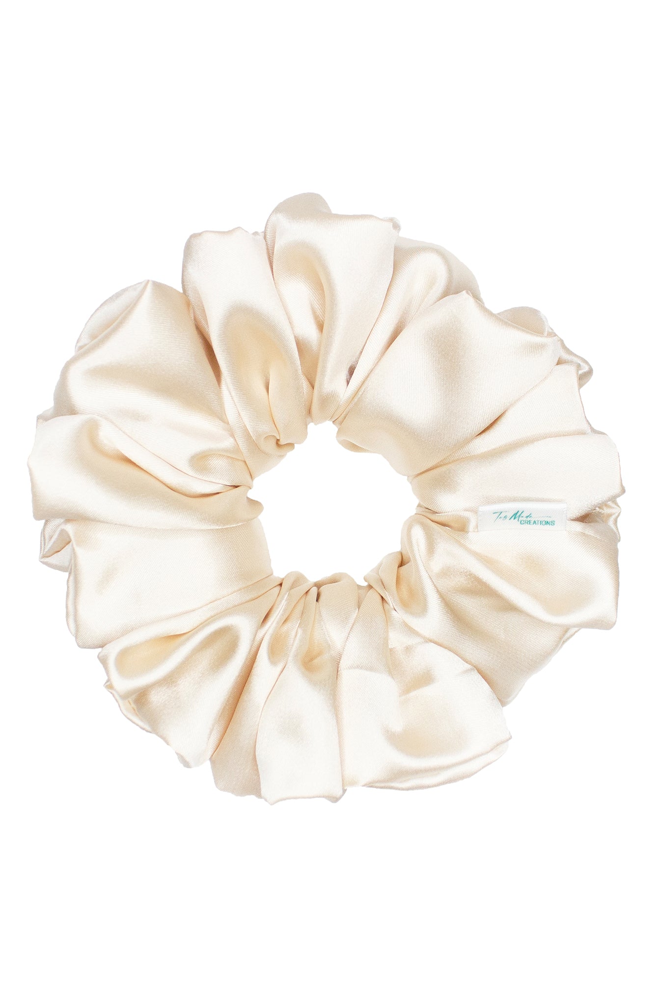 Champagne Color Oversized Silk Satin Scrunchie