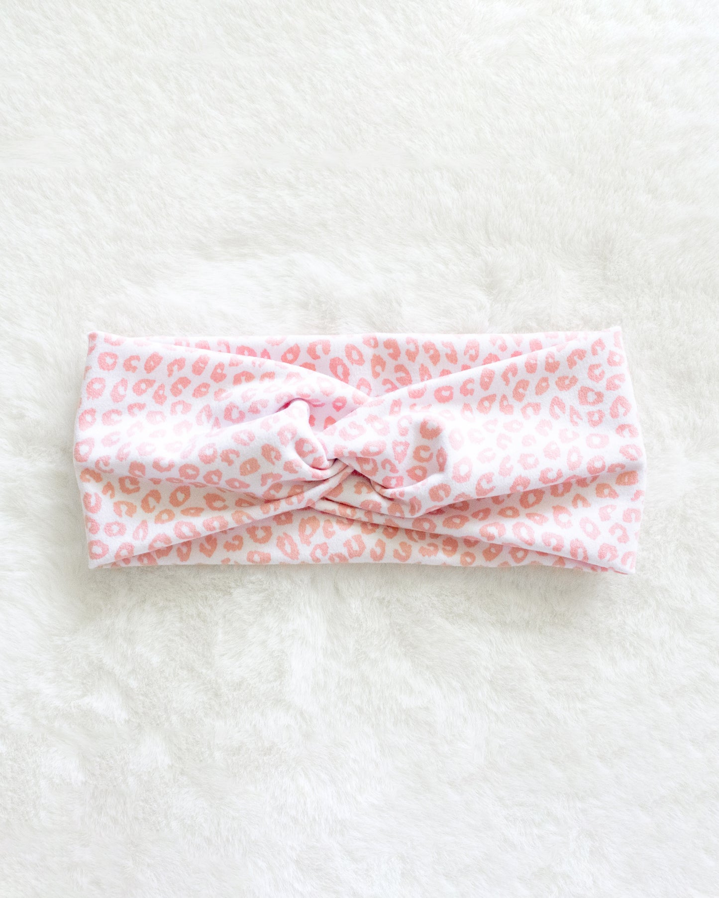 Pink Cheetah Print Twist Turban Headband