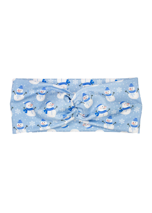 Snowman & Snowflakes Twist Turban Headband