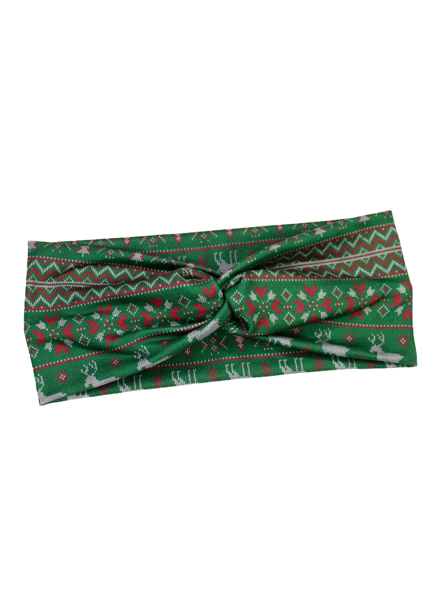 Ugly Reindeer Sweater Print Twist Turban Headband