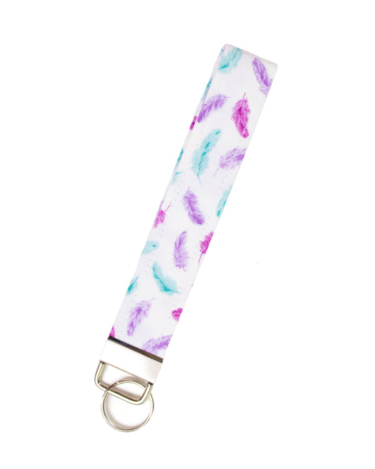 Feathers 1" inch Fabric Key Fob Wristlet