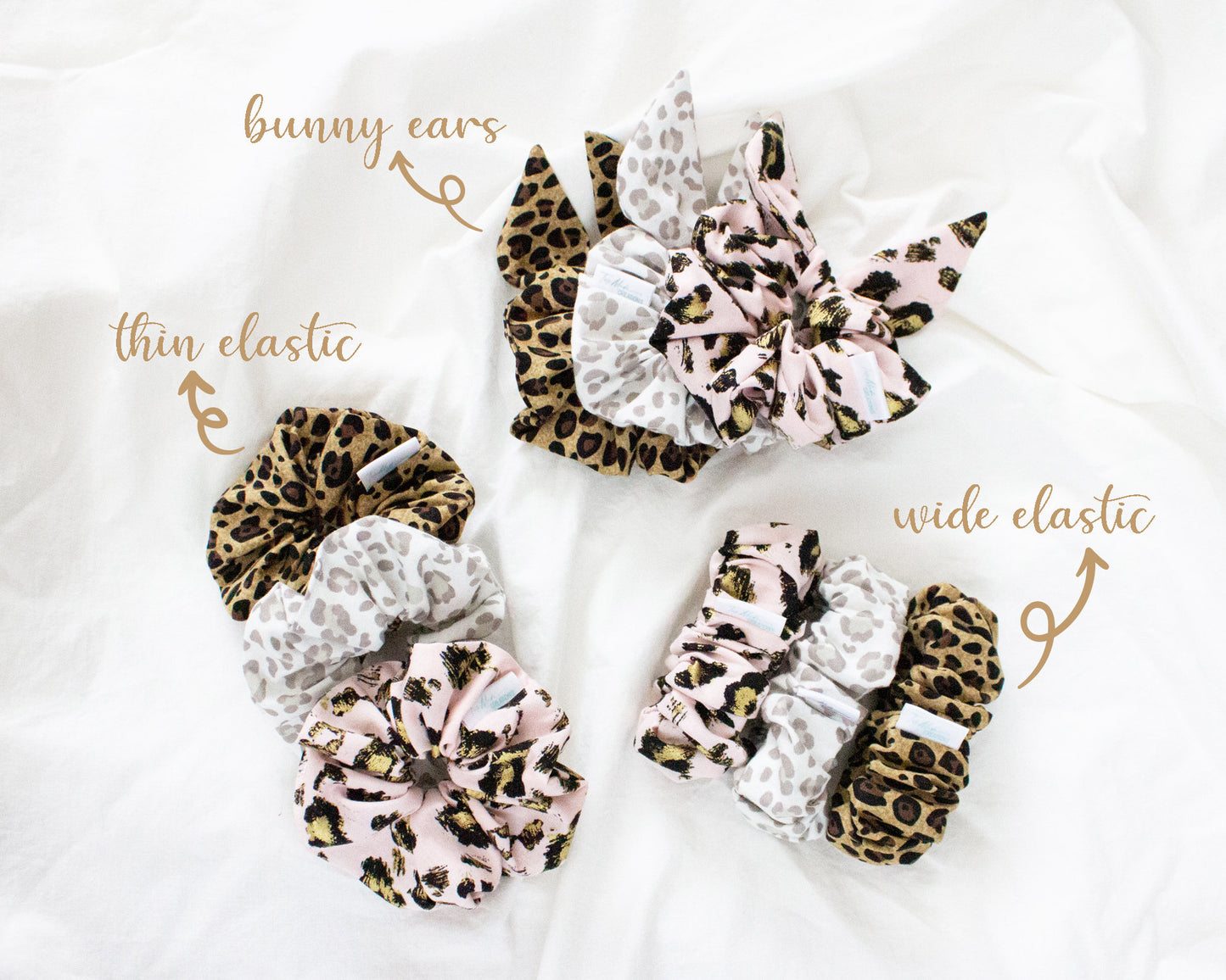 Pink Leopard Print Gold Foil Scrunchie