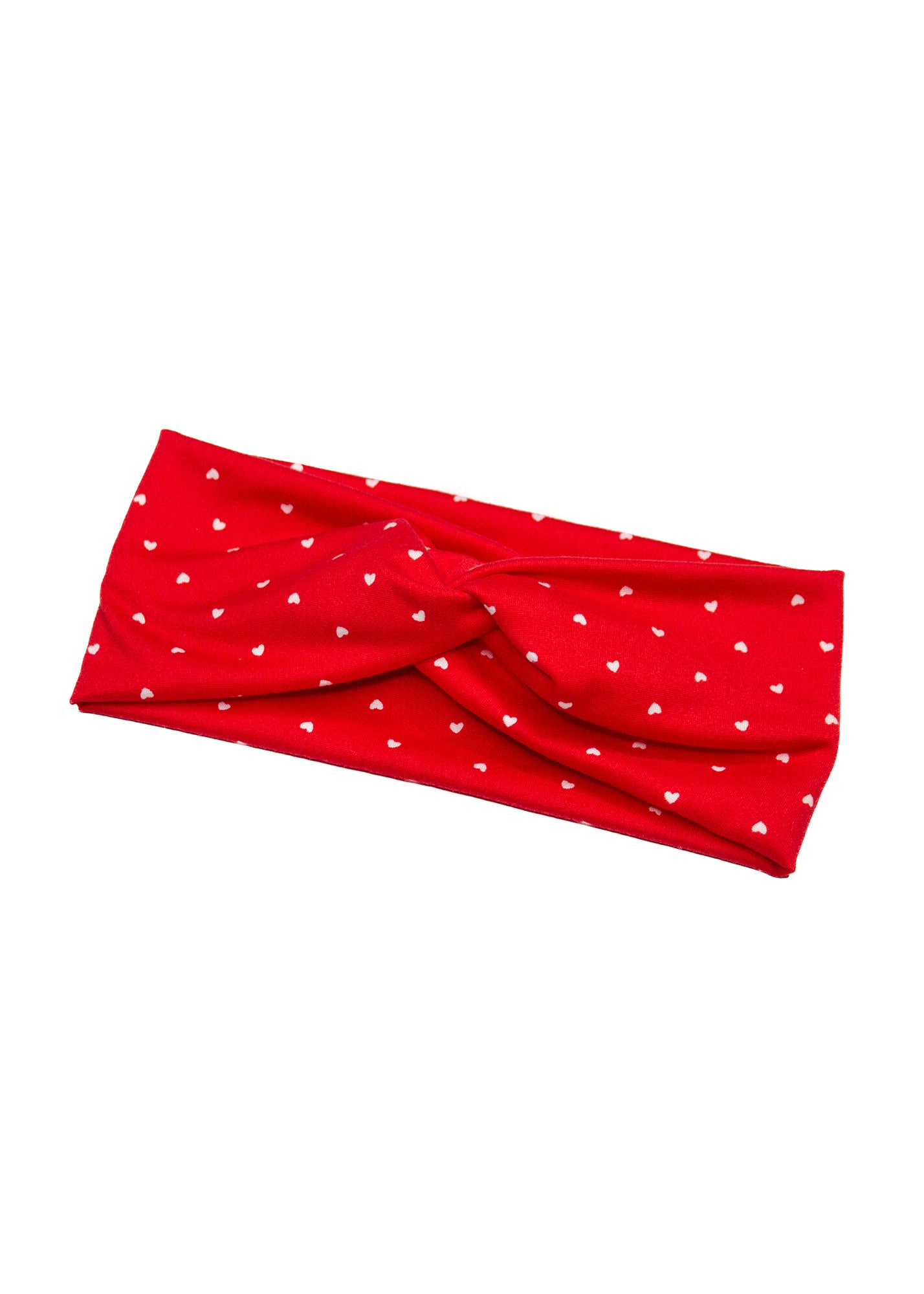 Red Little Hearts Twist Turban Headband