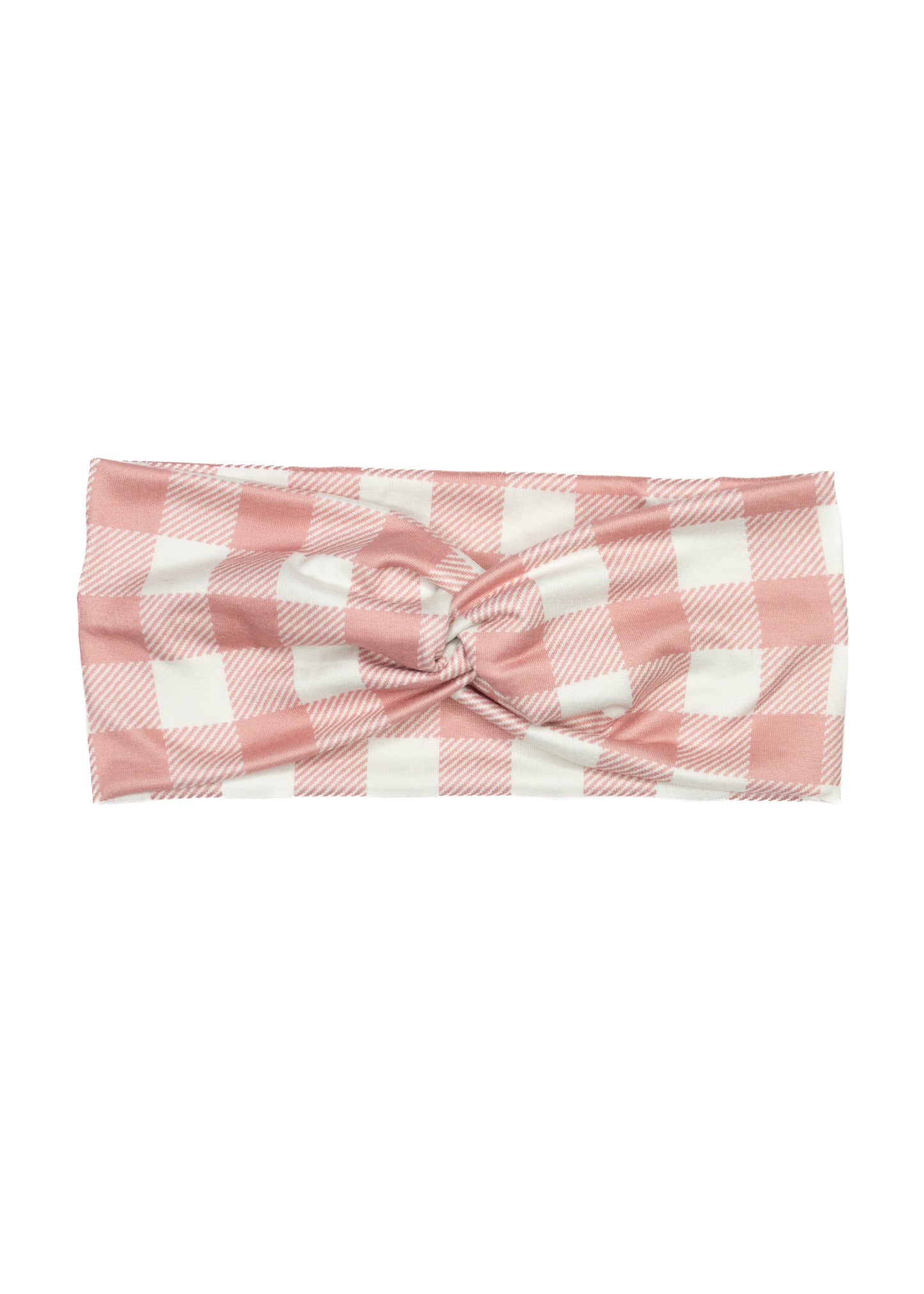 Pink Plaid Twist Turban Headband