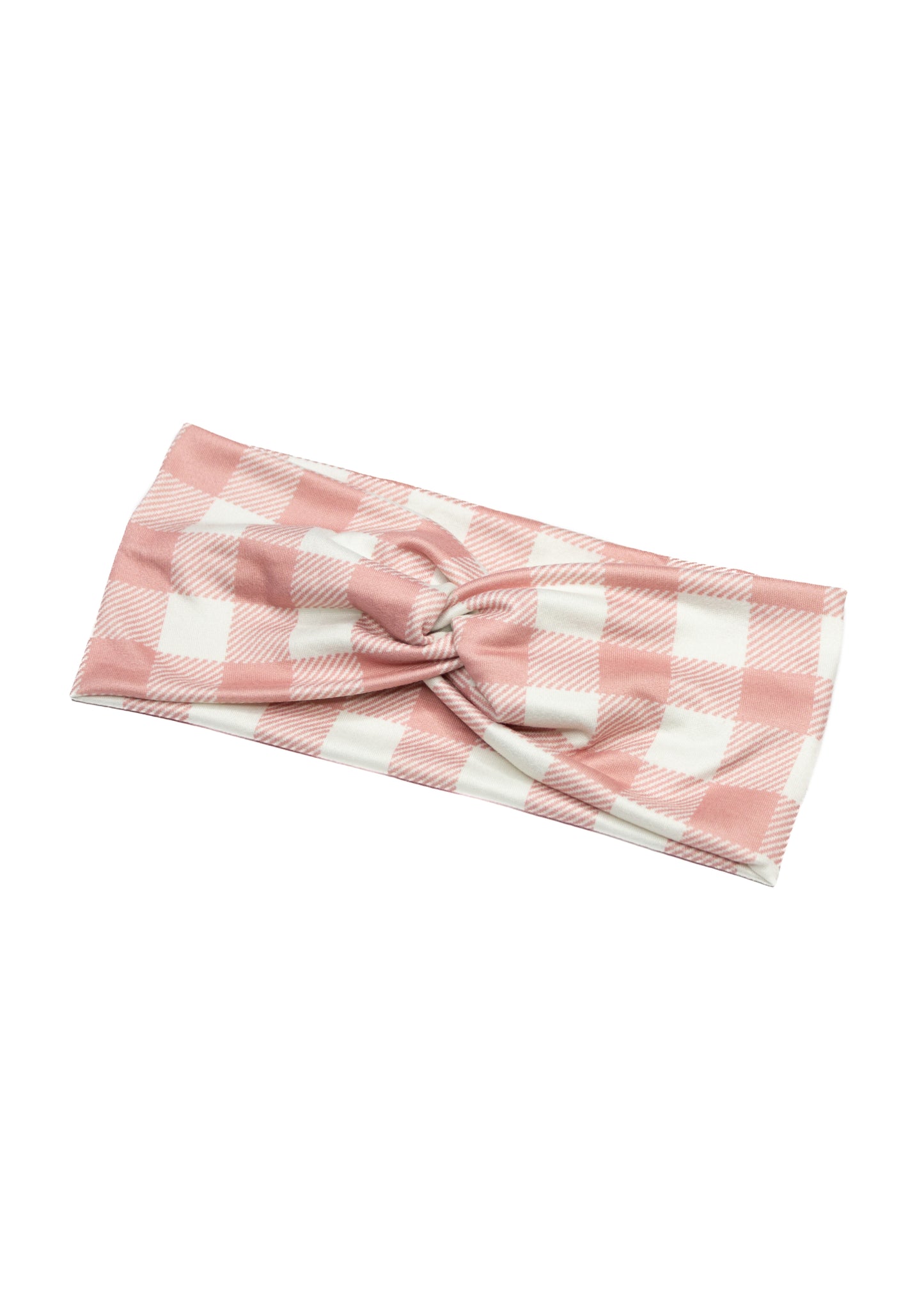 Pink Plaid Twist Turban Headband