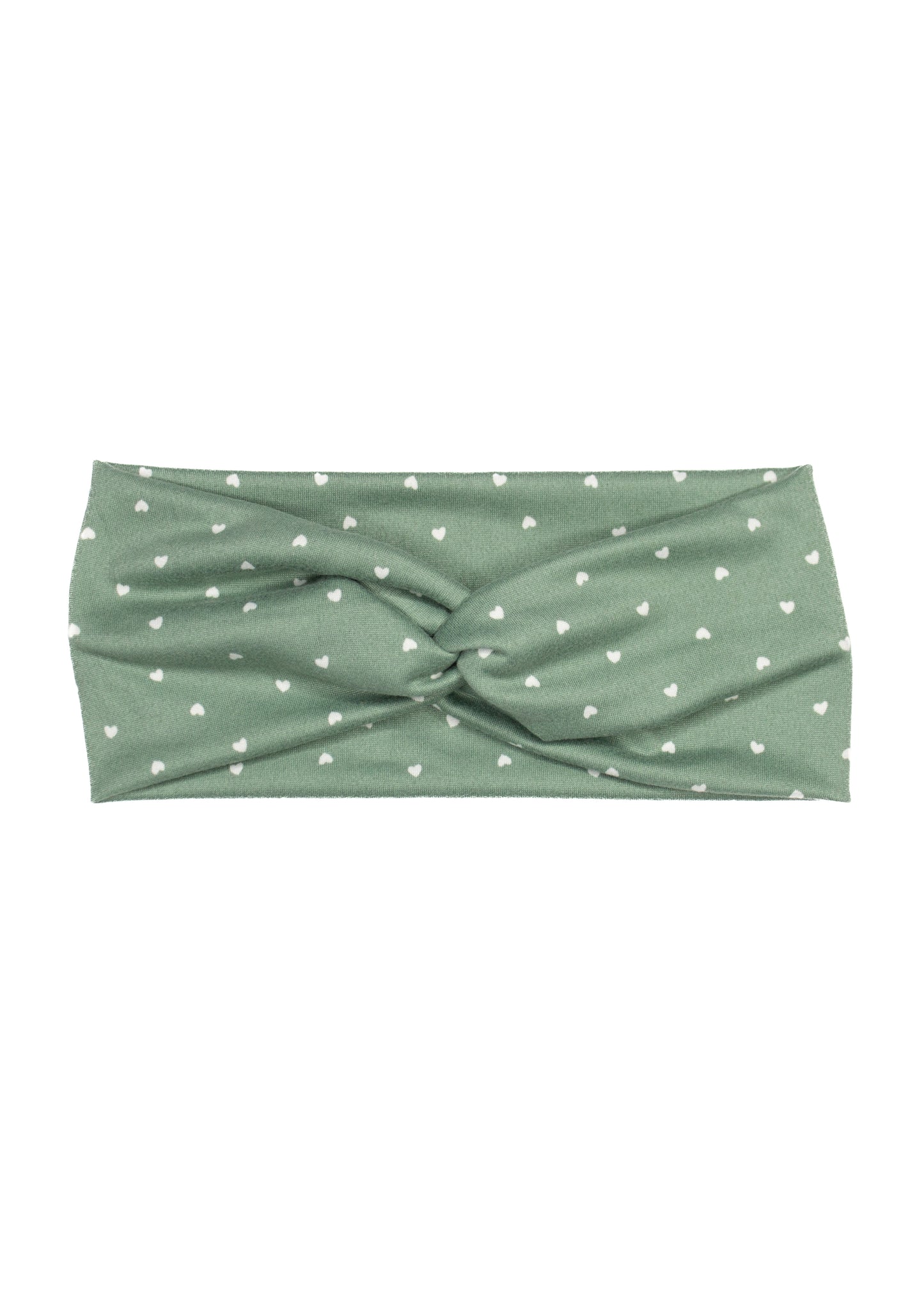 Green Little Hearts Twist Turban Headband
