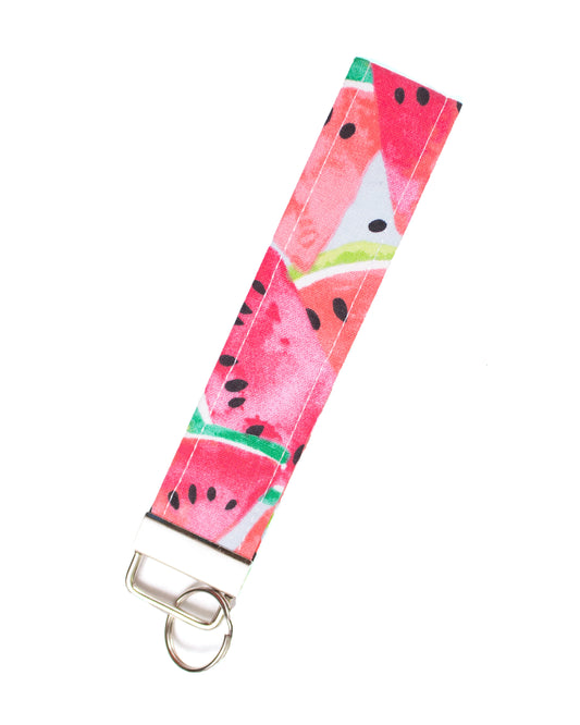 Watermelon 1.25" inch Fabric Key Fob Wristlet