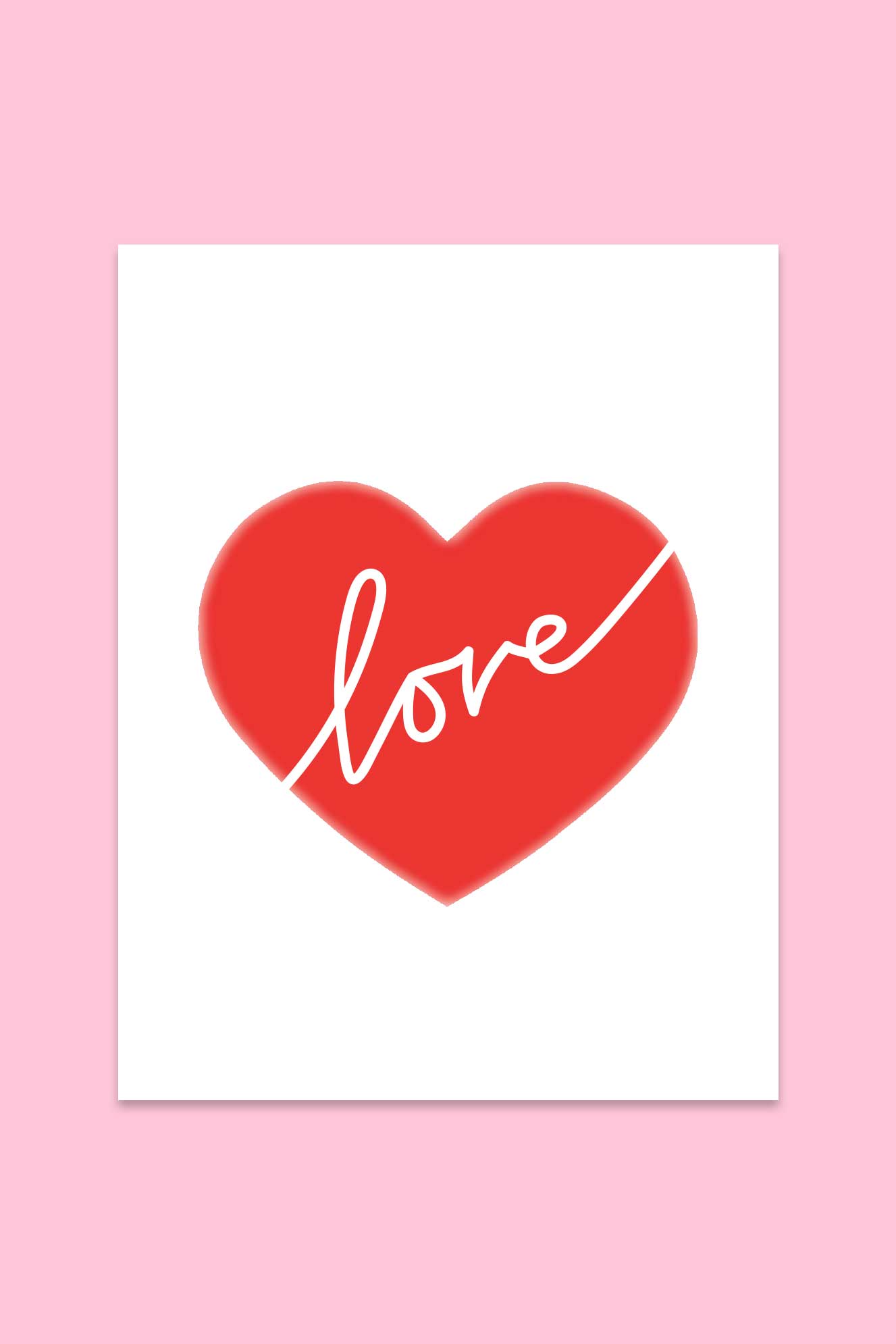 Heart Shape Love Writing Greeting Card