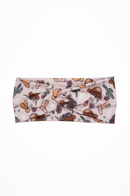 Cowboots and Cows Twist Turban Headband