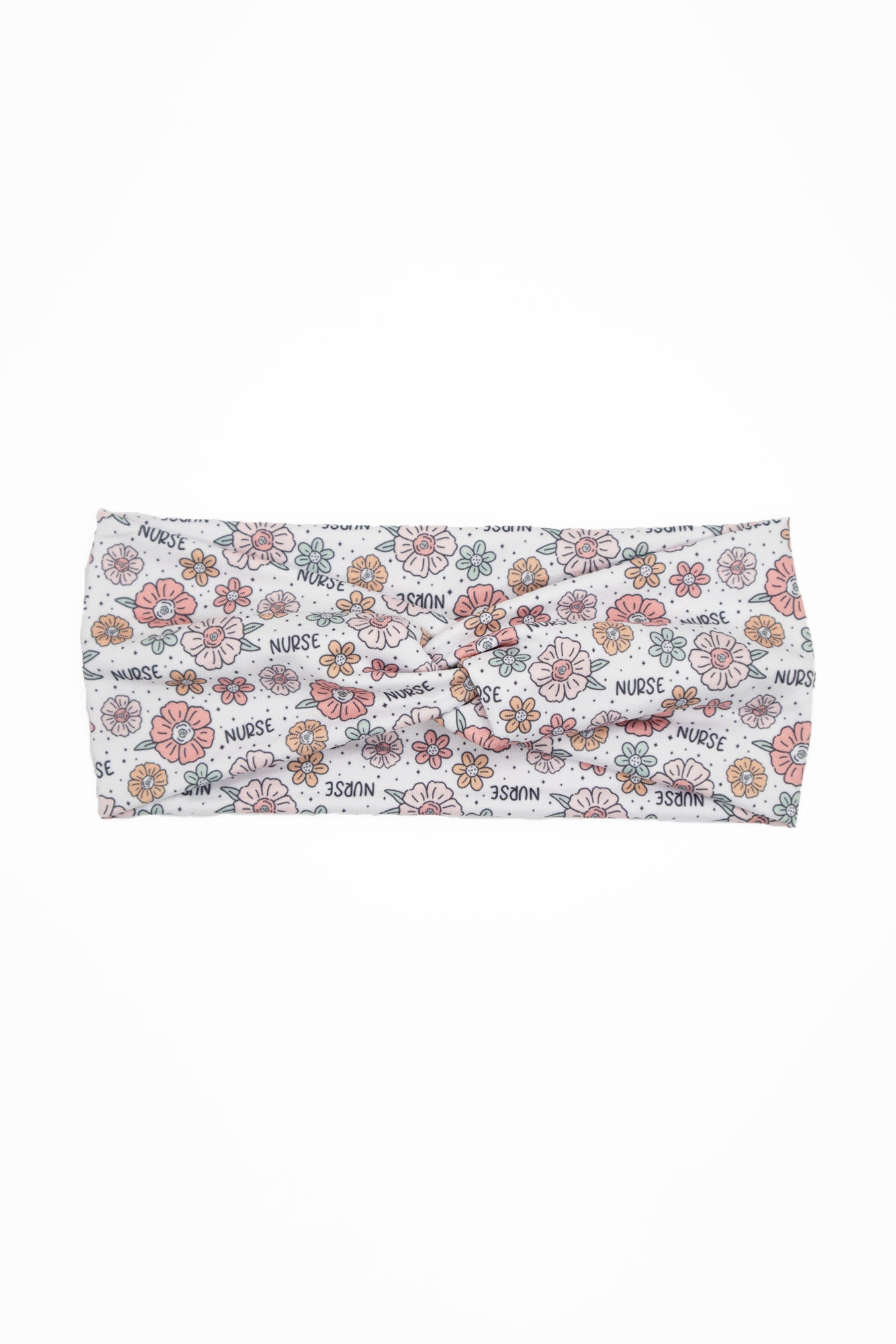 Nurse Floral Print Twist Turban Headband