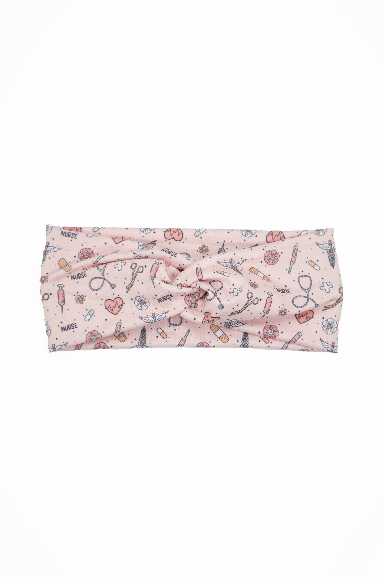 Nurse Pink Twist Turban Headband