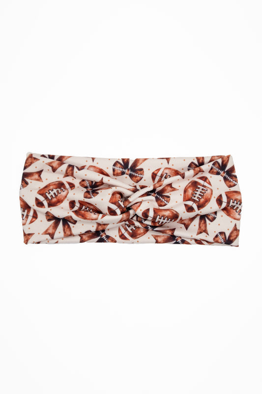 Football and Bows Twist Turban Headband