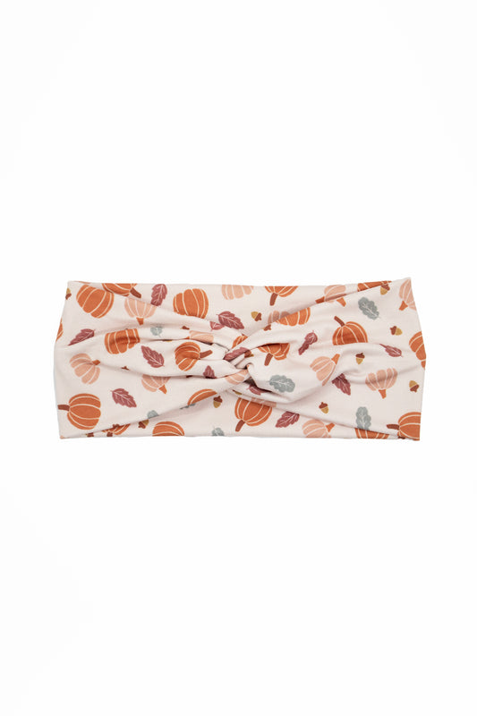 Hello Fall Pumpkins Twist Turban Headband