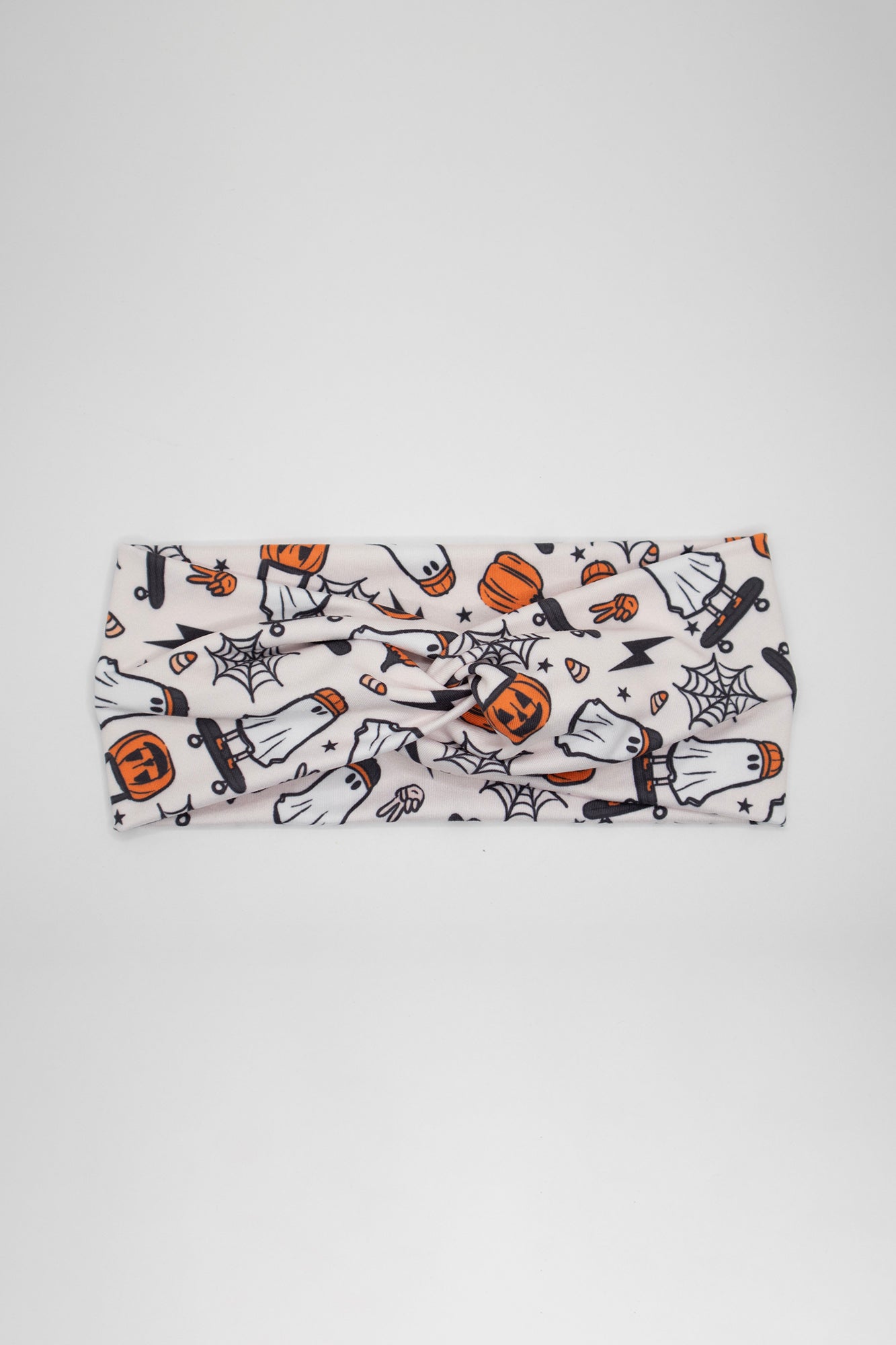 Halloween Ghost Skateboard Twist Turban Headband