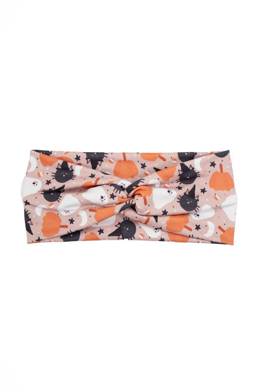 Pumpkins, Ghosts, and Cats Twist Turban Headband