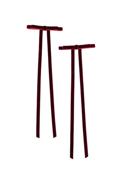 Wine Velvet Hair Bow