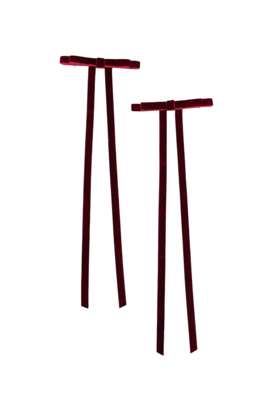 Wine Velvet Hair Bow