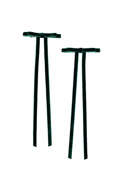 Dark Green Velvet Hair Bow