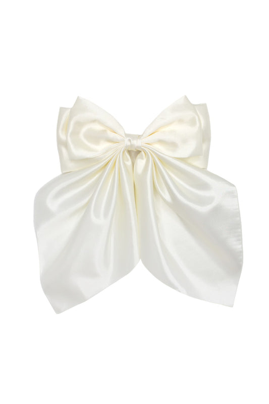 Cream Hair Bow Tail