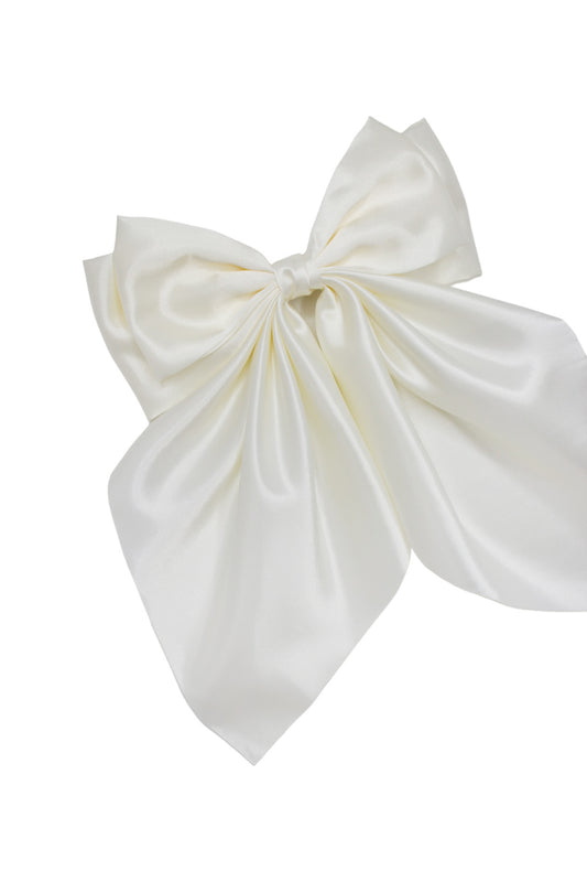 Cream Hair Bow Tail