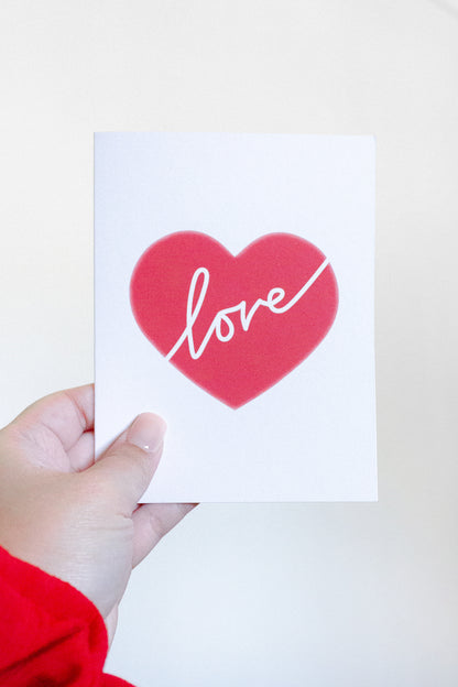 Heart Shape Love Writing Greeting Card