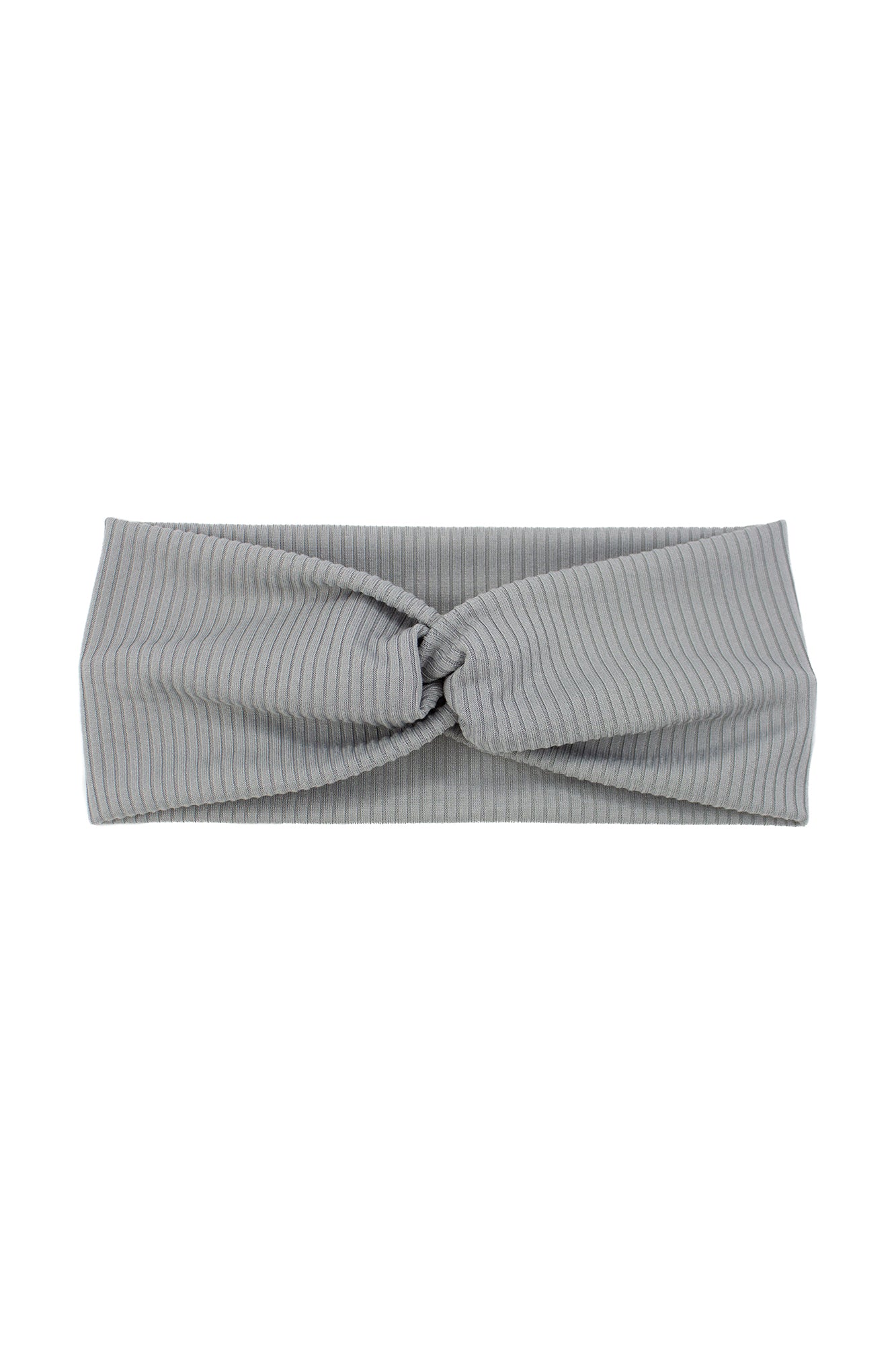 Gray Ribbed Twist Turban Headband