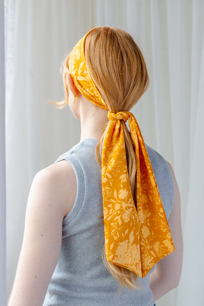 Mustard Floral Hair Scarf