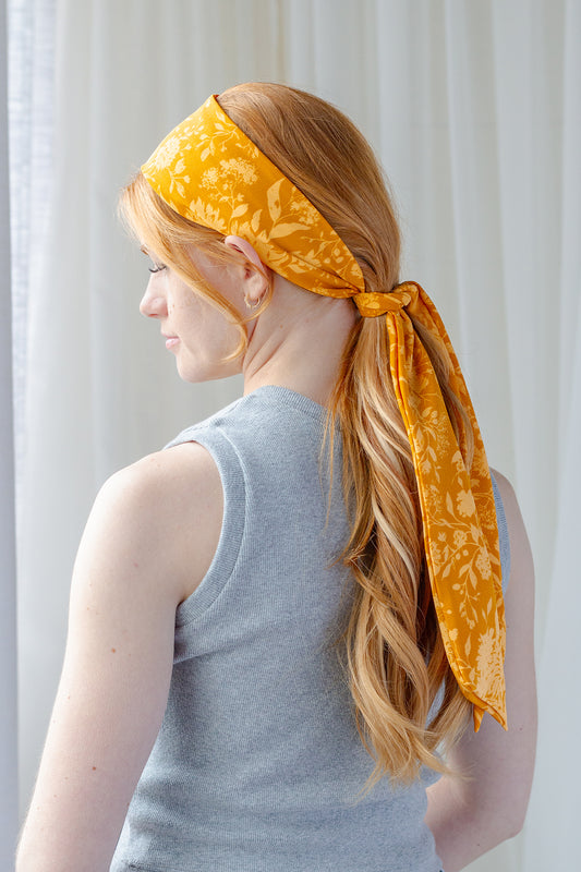Mustard Floral Hair Scarf
